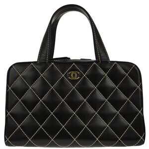 Chanel Black Calfskin Wild Stitch Handbag 126489